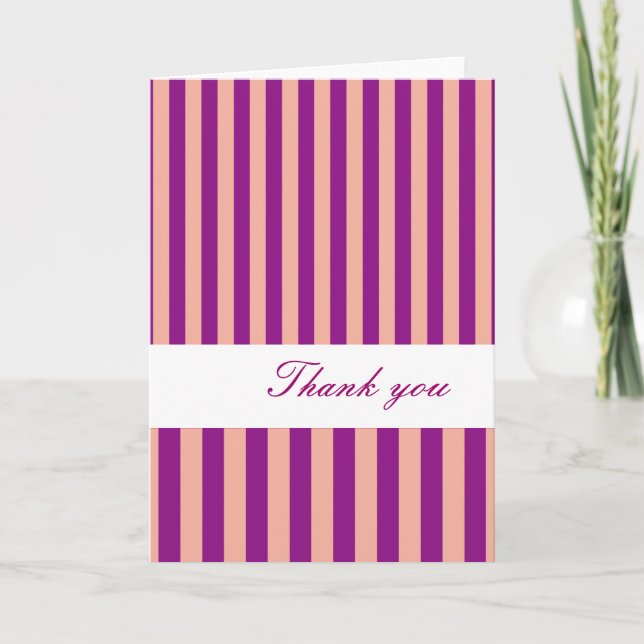 Pinkish Line Thank you Card (Front)