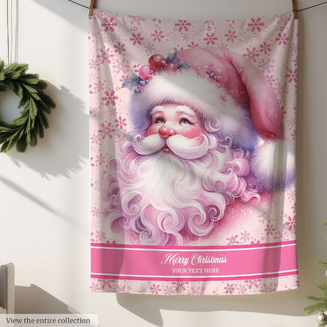 Pinkmas Girls Santa Name Blanket Christmas Cosy (Pinkmas Girls Santa Name Blanket Christmas Cozy)