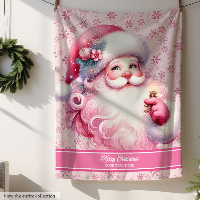 Pinkmas Personalised Santa Blanket for Girls Cosy (Pinkmas Personalized Santa Blanket for Girls Cozy)