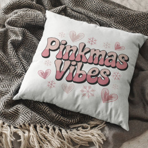 Pinkmas Vibes Cute Girly Pink Christmas Cushion