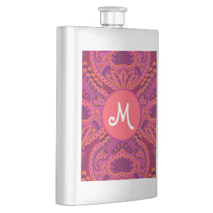 Pinkoinko - Feathered Paisley Hip Flask