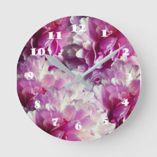 PinkPeonies,Inspiring Day Wall Clock