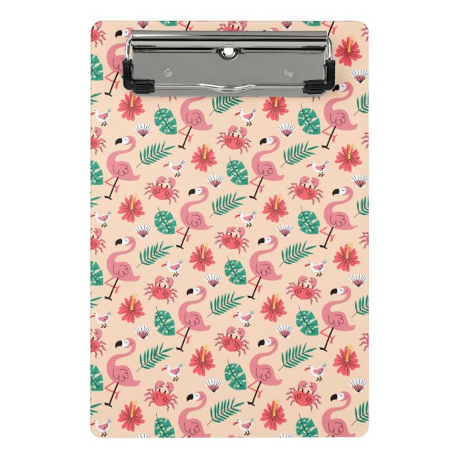 PinkPink Flamingo Summer Tropical Pattern-23123 Mini Clipboard (Front)