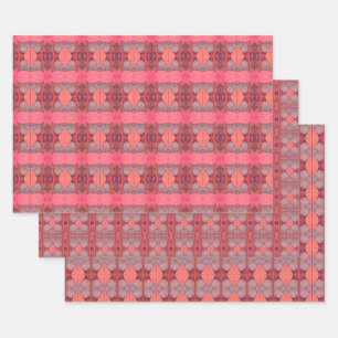 Pinks And Plum Trio Patterned Wrapping Paper Sheet