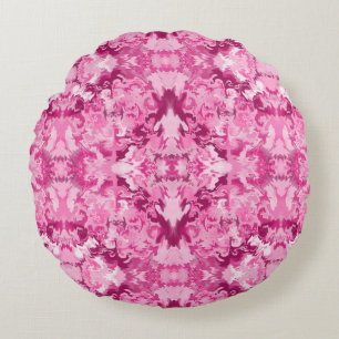 Pinks on Pinks Swirls Round Cushion