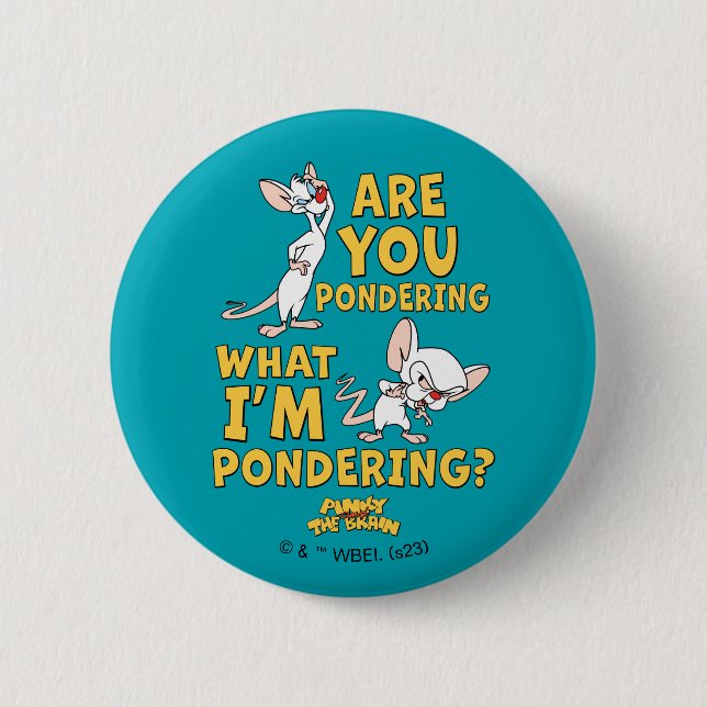 Pinky and the Brain | Are You Pondering? 6 Cm Round Badge (Front)