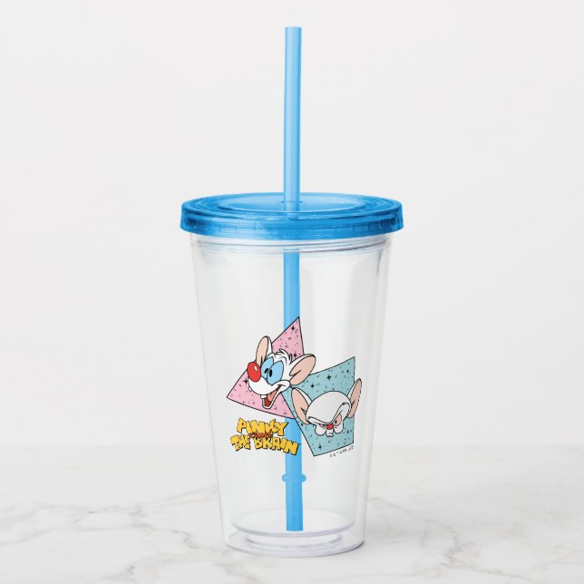 Pinky and the Brain | Retro Character Graphics Acrylic Tumbler (Front)