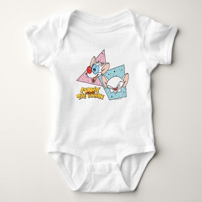 Pinky and the Brain | Retro Character Graphics Baby Bodysuit (Front)