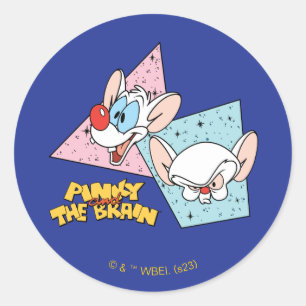 Pinky and the Brain   Retro Character Graphics Classic Round Sticker