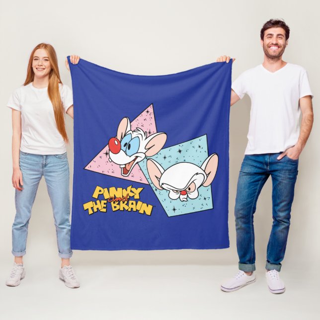 Pinky and the Brain | Retro Character Graphics Fleece Blanket (In Situ)