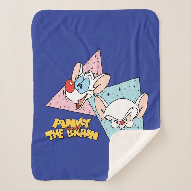 Pinky and the Brain | Retro Character Graphics Sherpa Blanket (Front)