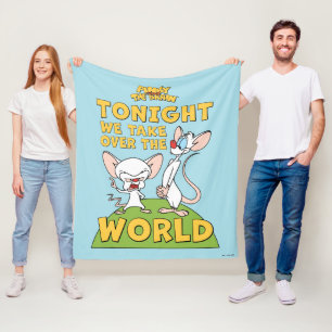 Pinky and the Brain   Take Over The World Fleece Blanket