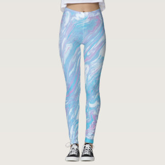 Pinky Blue Marble Leggings
