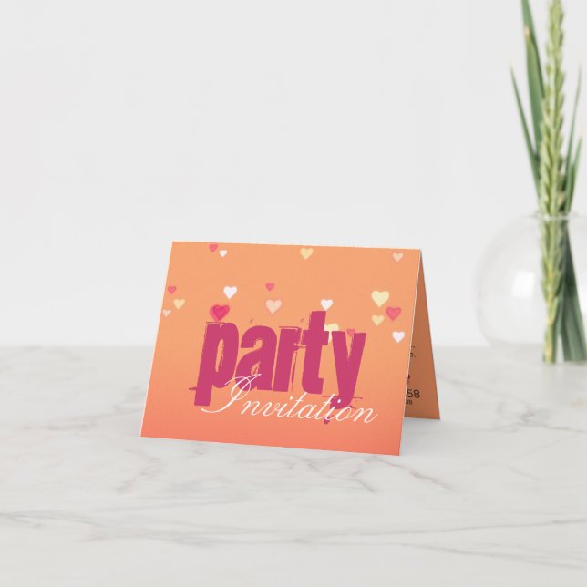 Pinky Blush Party Invitation Card (Front)