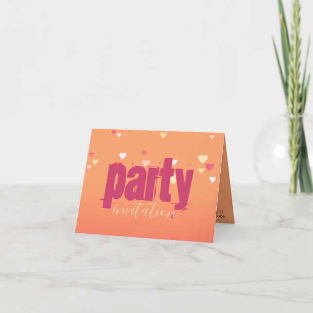 Pinky Blush Party Invitation Card (Front)