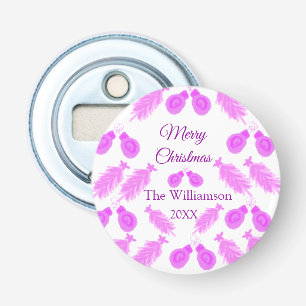 Pinky christmas retro add name text year bells tre bottle opener