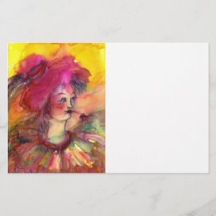 PINKY CLOWN , fuchsia pink yellow white Stationery