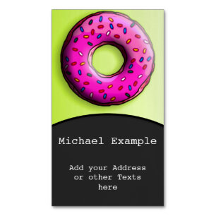 Pinky Donut with colorful sprinkles + your ideas Magnetic Business Card