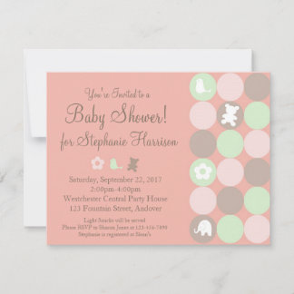 Pinky Dots Baby Shower Invitation