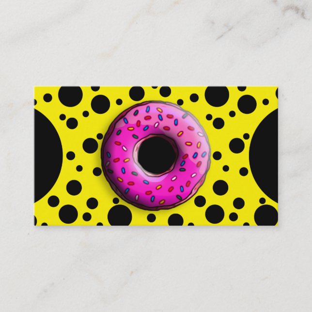 Pinky Doughnut with colourful sprinkles + your Business Card (Front)