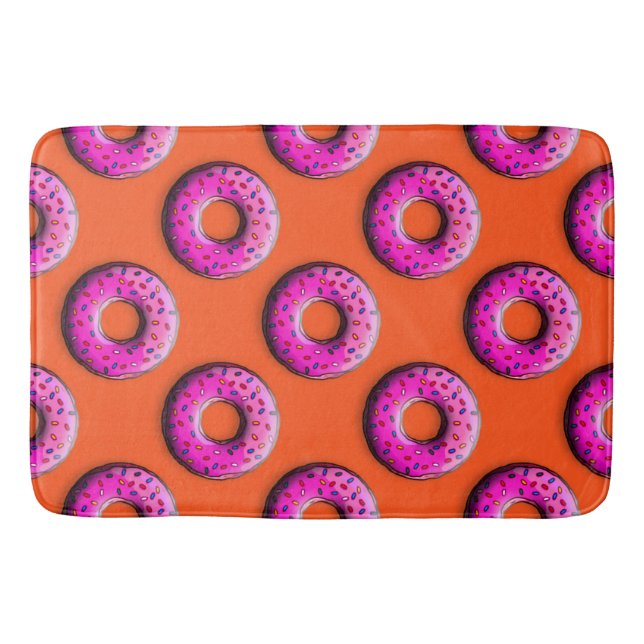 Pinky Doughnut with colourful sprinkles + your ide Bath Mat (Front)
