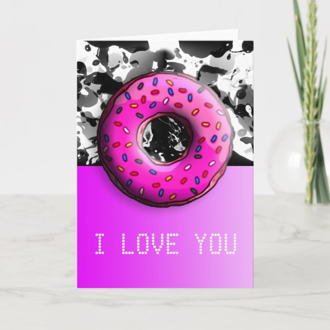 Pinky Doughnut with colourful sprinkles + your ide Card (Front)