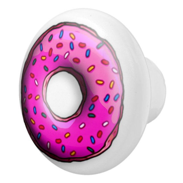 Pinky Doughnut with colourful sprinkles + your ide Ceramic Knob (Right)