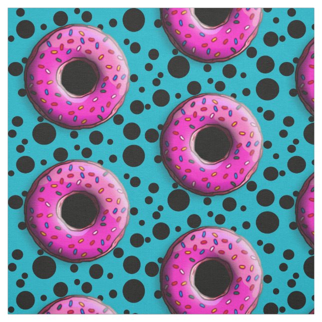 Pinky Doughnut with colourful sprinkles + your ide Fabric (Swatch)