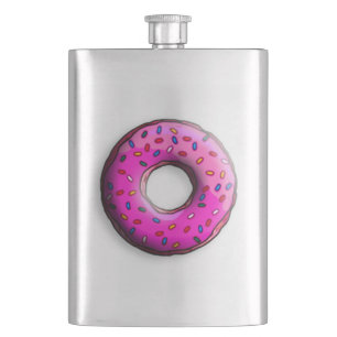 Pinky Doughnut with colourful sprinkles + your ide Hip Flask
