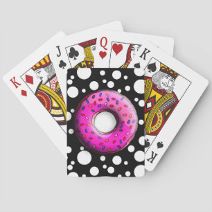 Pinky Doughnut with colourful sprinkles + your ide Playing Cards