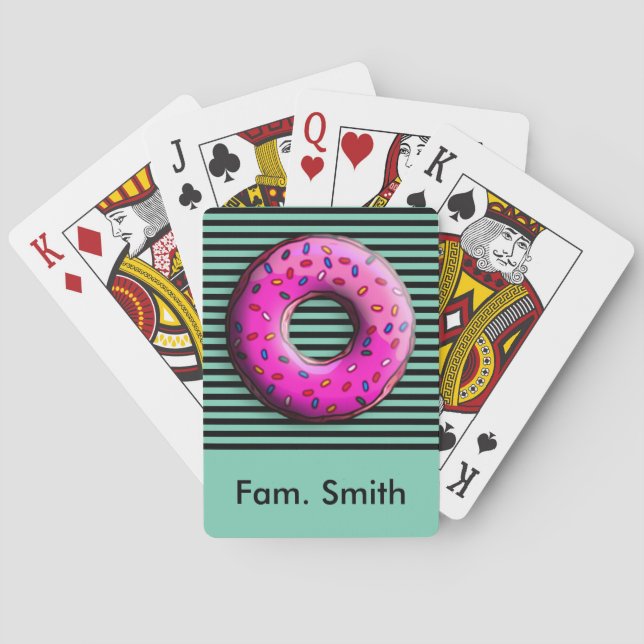 Pinky Doughnut with colourful sprinkles + your ide Playing Cards (Back)
