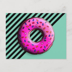 Pinky Doughnut with colourful sprinkles + your ide Postcard