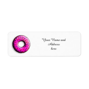 Pinky Doughnut with colourful sprinkles + your ide Return Address Label