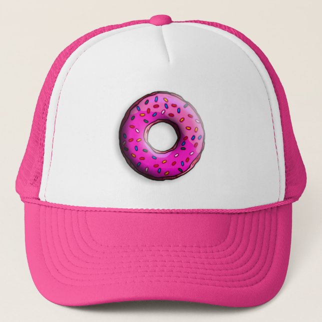Pinky Doughnut with colourful sprinkles + your ide Trucker Hat (Front)