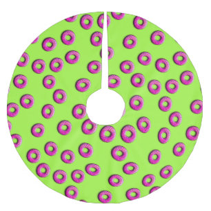 Pinky Doughnuts seamless pattern + your ideas Brushed Polyester Tree Skirt