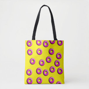 Pinky Doughnuts seamless pattern + your ideas Tote Bag