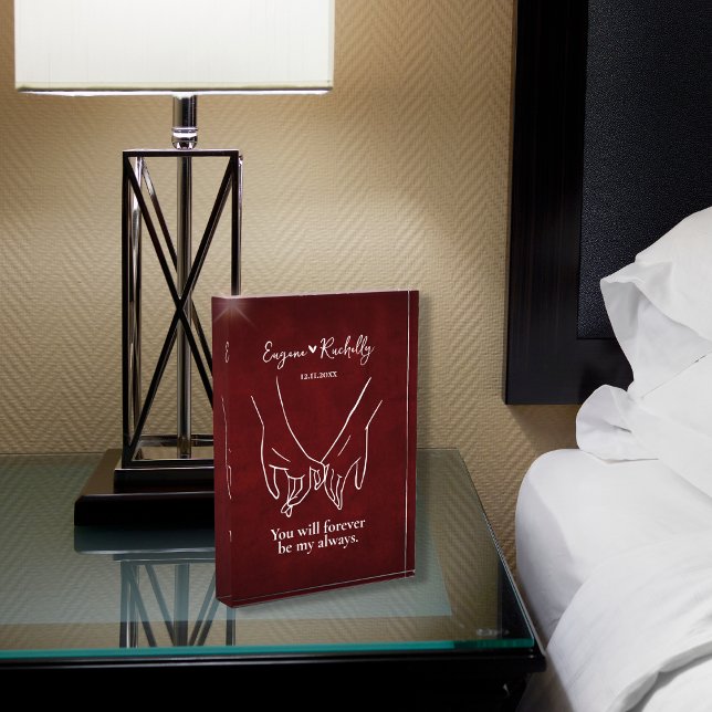 Pinky Promise Couple's Names Romantic Photo Block (Pinky Promise Romantic You'll forever be my always Photo Block for Wedding, Anniversary or Valentine)