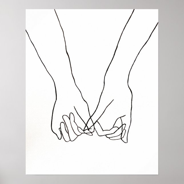 Pinky Promise Line Art 16x20 Poster (Front)