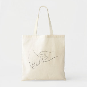 Pinky Promise Minimal Line Art Cute Simple Trendy Tote Bag