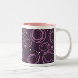 Pinky purple funky circle patterned mug