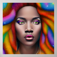 Pinky Queen Rainbow Cute Hair Black Melanin Afro