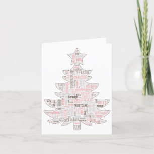 Pinky shabby chic Christmas tree card