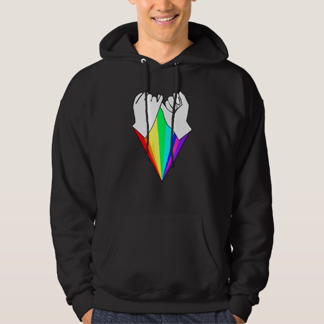 Pinky Swear Promise Pride Flag Triangle for BFFs Hoodie (Front)