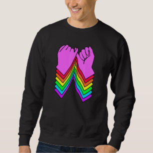Pinky Swear Promise Pride Hands Flag Colours for B Sweatshirt