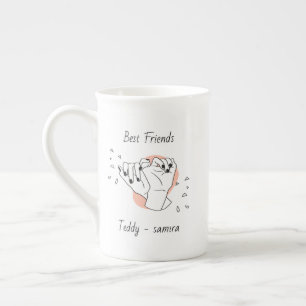 Pinky Swear With Name Personalised Best Friend  Bone China Mug