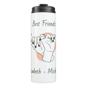 Pinky Swear With Name Personalised Best Friend  Thermal Tumbler