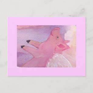 Pinky the Flying Pig - When Pigs Fly Postcard