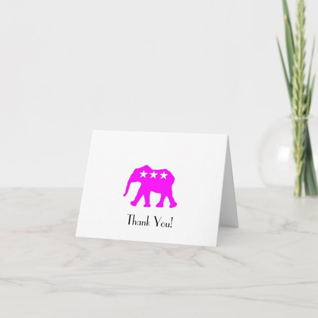 Pinky the GOP Elephant Thank You Cards (Front)