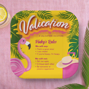 Pinky Validation Vacation Paper Plate