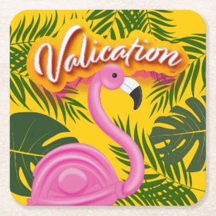 Pinky Validation Vacation Square Paper Coaster